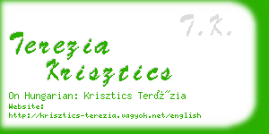 terezia krisztics business card